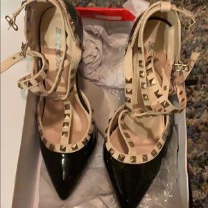 MASCOTTE women’s size8.5 black tan heels